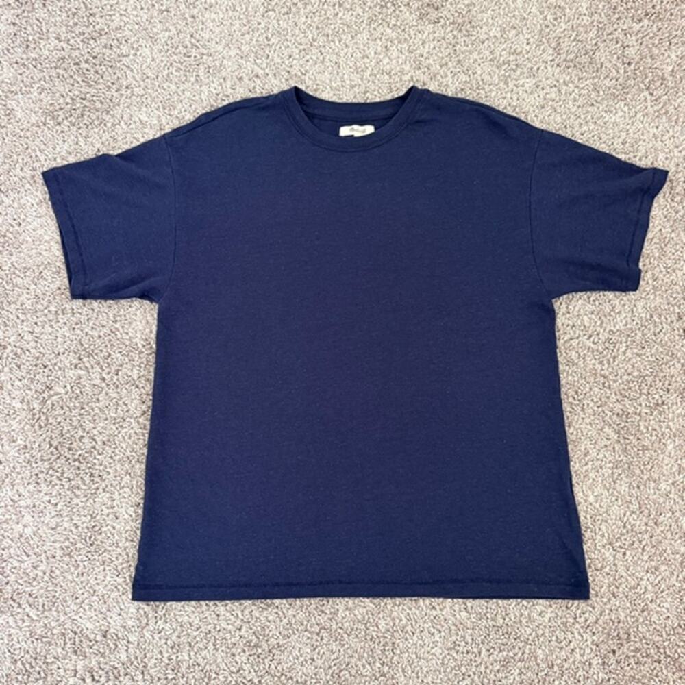 Madewell Tee Women's Medium Short Sleeve Shirt Navy Blue Crew Neck Soft Layer